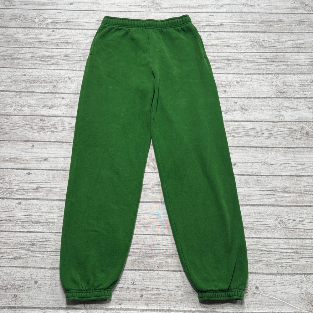TNA Aritzia Sweatpants Women's Small Green Cozy Fleece Mega Fit Athletic Lounge